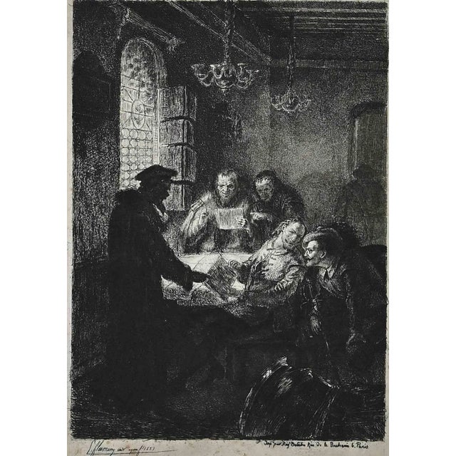 "the poet" is an original etching on paper, realized by léopold flameng. The state of preservation of the artwork is very...