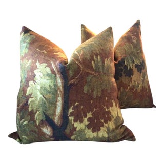 Dedar Schwarzwald in Automne Double-Sided 20" Down Filled Pillows - A Pair For Sale