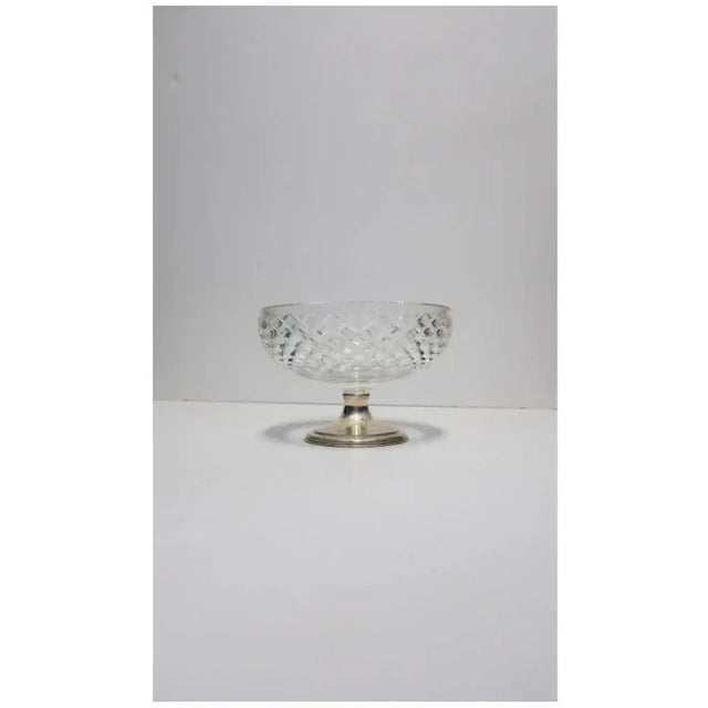 A beautiful crystal and sterling silver compote or footed bowl by T. G. Hawkes & Co., circa early-20th century, USA....