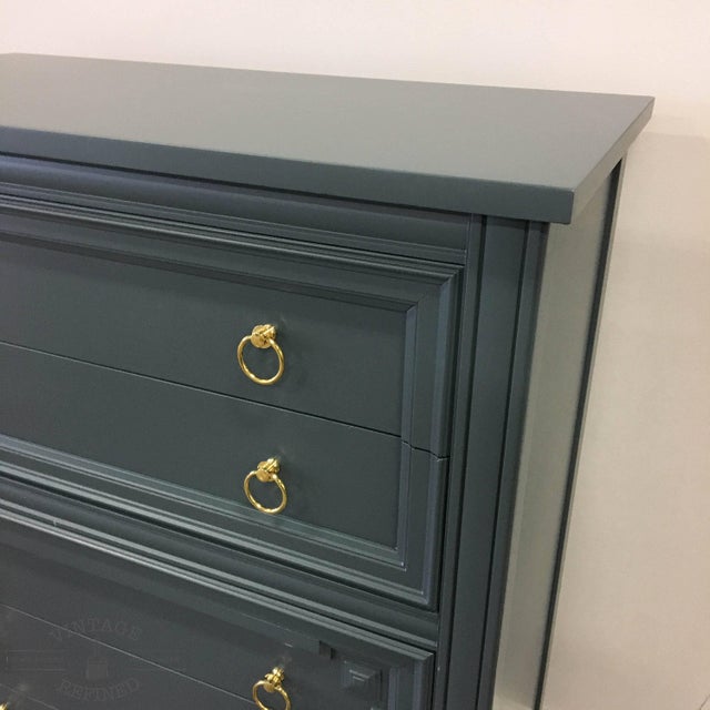 1960s Mid Century Modern Thomasville Dark Gray Wood Chest Of