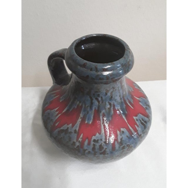 Vintage German Ceramic Vase with Handle from Scheurich, 1970s For Sale - Image 3 of 5