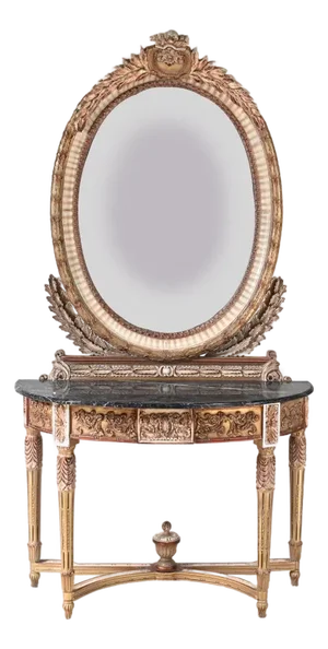 French Console Table with Mirror