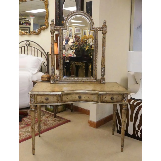 Vintage LaBarge Louis XVI Painted Vanity, Mirror For Sale - Image 16 of 16