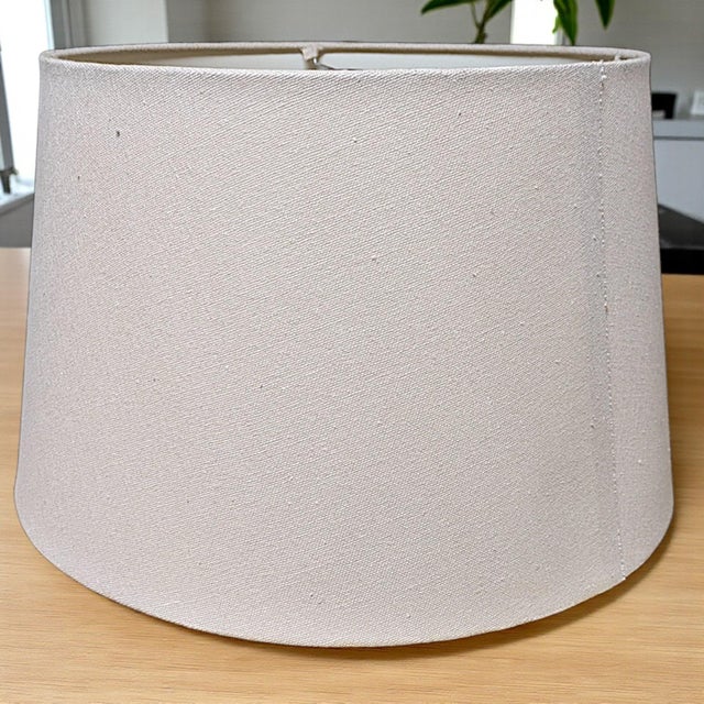 Earth-Toned Mid Century Ceramic Drip Glaze Lamp With Cream Tapered Drum Shaped Shade For Sale - Image 12 of 12