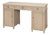 Reeded Pine Pedestal Desk in Stone Grey For Sale