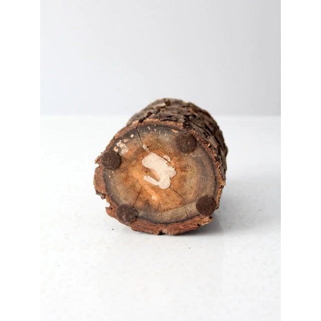 Brown Vintage Rustic Log Bowl For Sale - Image 8 of 8