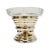 Elegant, large-sized crystal glass centerpiece bowl on a pedestal. It stands on a massive, richly detailed, silver-plated...