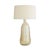 This irregular mouth blown smoke luster glass lamp is a great neutral option for monochromatic interiors. The lined putty...