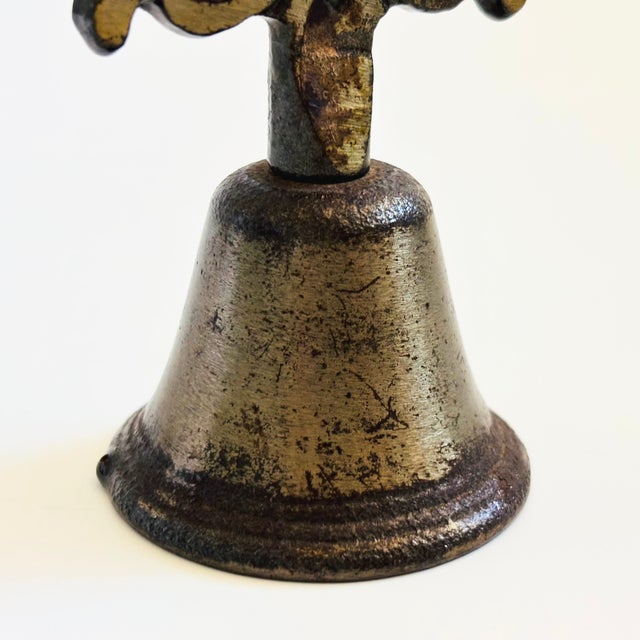 Stained Glass and Brass Butterfly Bell For Sale - Image 9 of 10