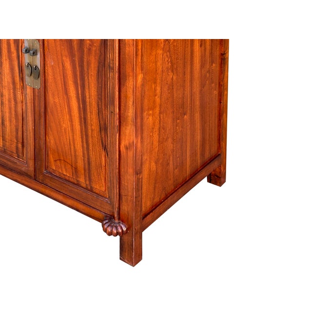 Oriental Chinese 2 Drawers Wood Pattern Brown Credenza Console Cabinet ...