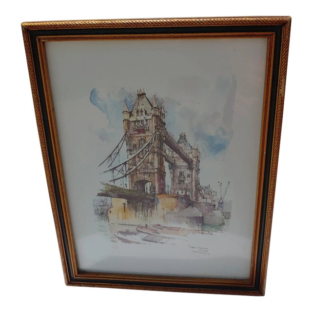 Vintage Tower Bridge London Print For Sale