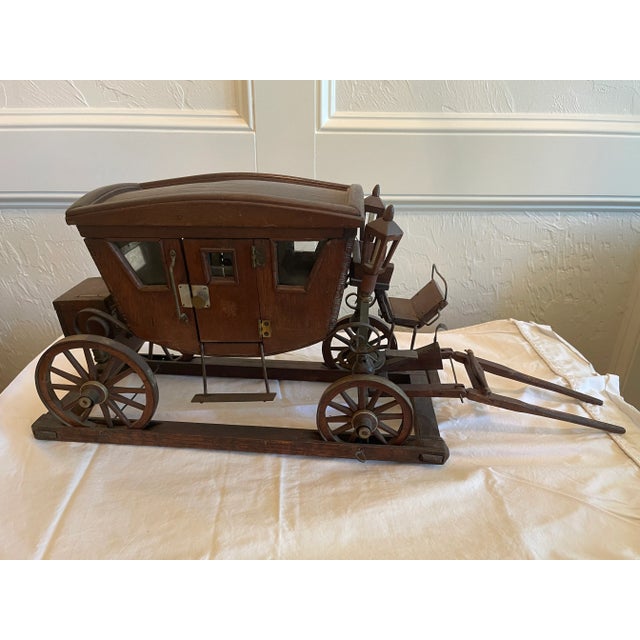 Chestnut 1930s Folk Art Stage Coach For Sale - Image 8 of 8