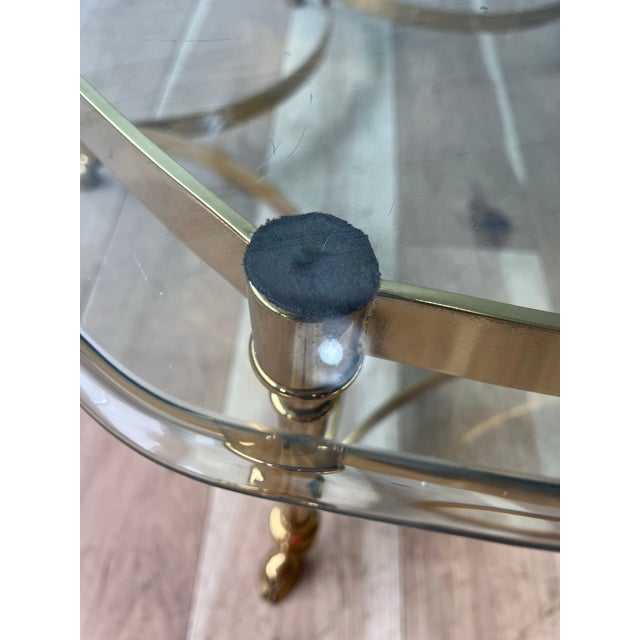 Mid Century Italian Round Hexagon Coffee Table With Brass Base, 1970s For Sale In New York - Image 6 of 8