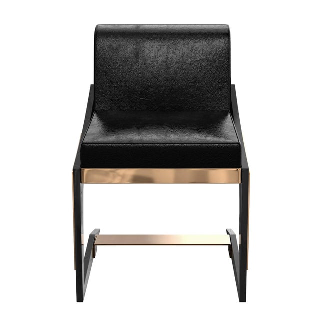 "Silenzioso" Chair With Stainless Steel and Bronze Details For Sale In Los Angeles - Image 6 of 9