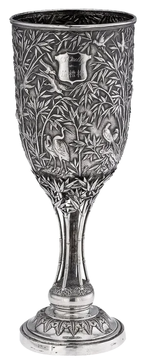19th Century Chinese Export Silver Goblet from Lee Ching, 1870s