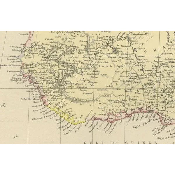 Antique Map of Africa with Insets of Mauritius, Reunion and Natal, 1882 For Sale - Image 3 of 9