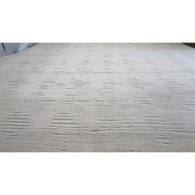 Rh Restoration Hardare Meryem Hand-Knotted Wool Rug — 10' × 14' Ivory | New Zealand Wool | High-Low Textural Pile For Sale - Image 9 of 18