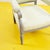 Cream Vintage Armchair with Light Fabric For Sale - Image 8 of 11