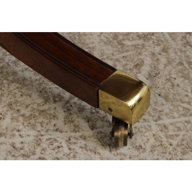 Wood Hickory Mahogany Banded Inlaid Double Pedestal Dining Table For Sale - Image 7 of 15