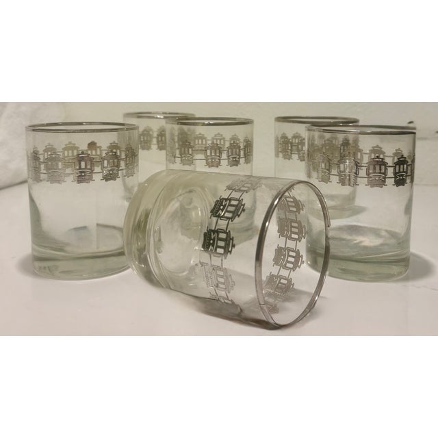Mid-Century Modern Mid 20th Century Mid-Century Modern San Francisco Cable Car Lowball Glasses - Set of 6 For Sale - Image 3 of 7