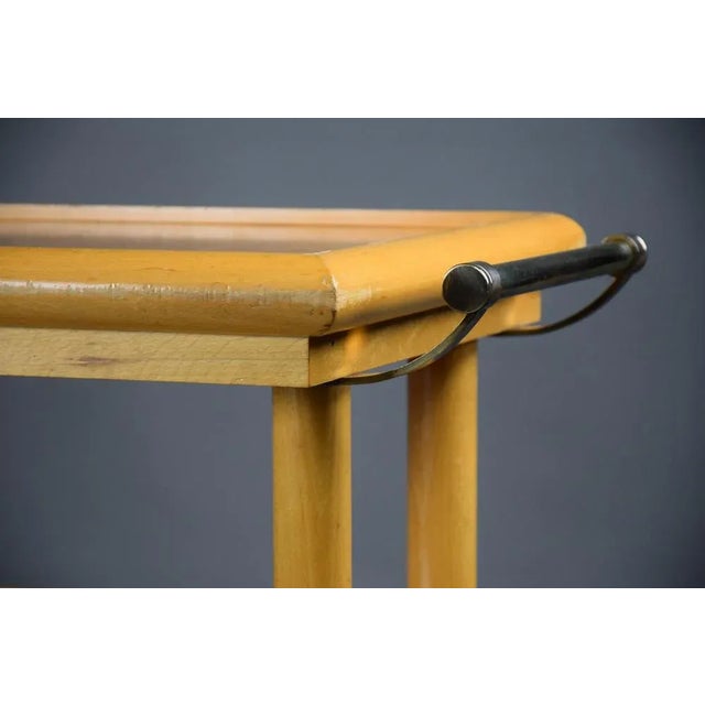 French Wood and Brass Serving Trolley, 1990s For Sale - Image 6 of 11