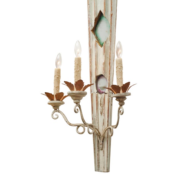 Light Gray Italian Antique Sconces For Sale - Image 8 of 9