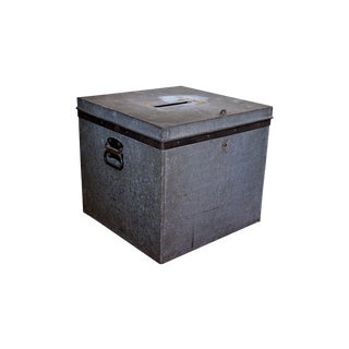 Vintage Galvanized Ballot Box For Sale