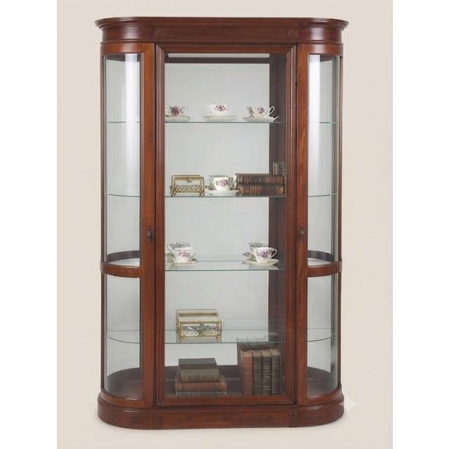 1960s Elegant Pulaski Display Cabinet With Curved Glass For Sale - Image 4 of 13