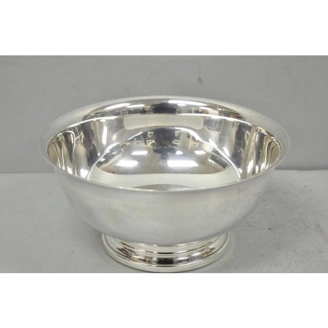 Silver Vintage Mid Century Modern Gorham Yc780 8" Silver Plated Serving Bowl (C) For Sale - Image 8 of 8