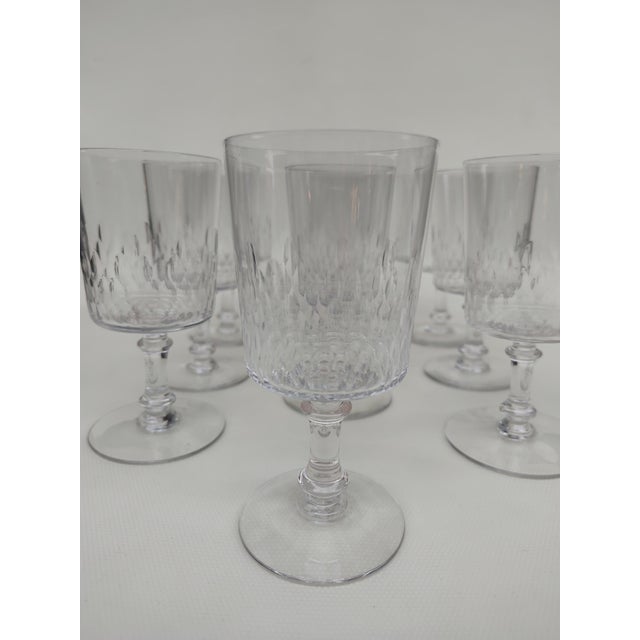 Nine large Baccarat crystal glasses, Champigny pattern. 15 cm. Cylindrical shape, size 5777, the same as the Richelieu...