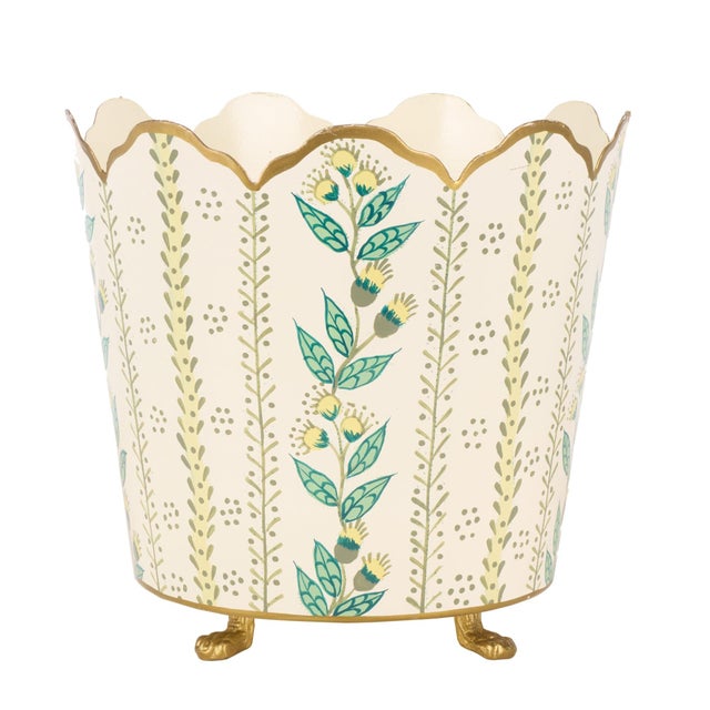 Discover the beauty of our Chinoiserie hand-painted metal planters. Each planter features intricate, vibrant designs...