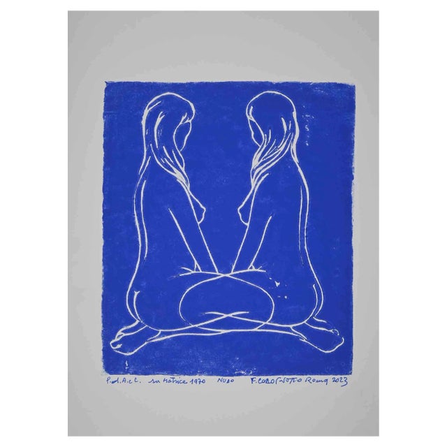 Ferdinando Codognotto, The Encounter, Woodcut, 2023 For Sale