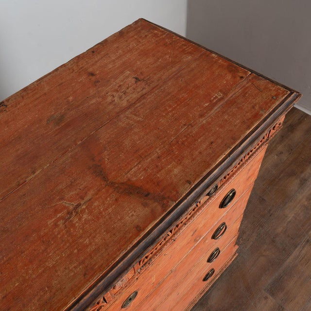 Wood Early 19th Century Danish Pine Tall Chest of Six Drawers For Sale - Image 7 of 17