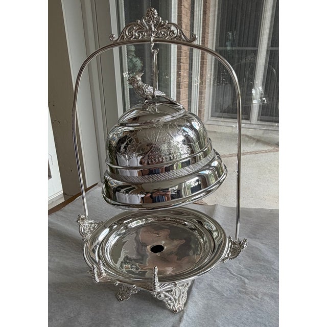 1880s Victorian Silver-Plated Lift-Lid Butter Cooler by Simpson, Hall, Miller & Co. – Model No. 176 For Sale - Image 4 of 7