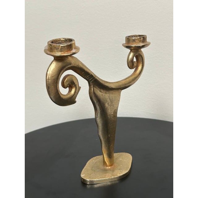 Metal Vintage Sculptural Candlestick Attributed to Pierre Casenove for Fondica, France, Circa 1990s For Sale - Image 7 of 16