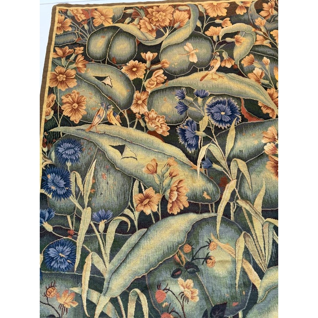 Late 20th Century Arts & Crafts/ William Morris Style Verdure Tapestry Birds, Butterflies Foliage For Sale - Image 5 of 16