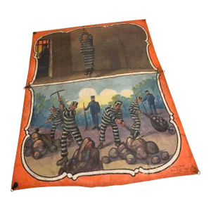 Americana Giant Painting on Canvas Attributed to Fred Johnson