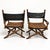 Late 20th Century Campaign Style Leather Carved Bobbin X-Frame Director Chairs Att. Marge Carson - Pair For Sale - Image 5 of 6