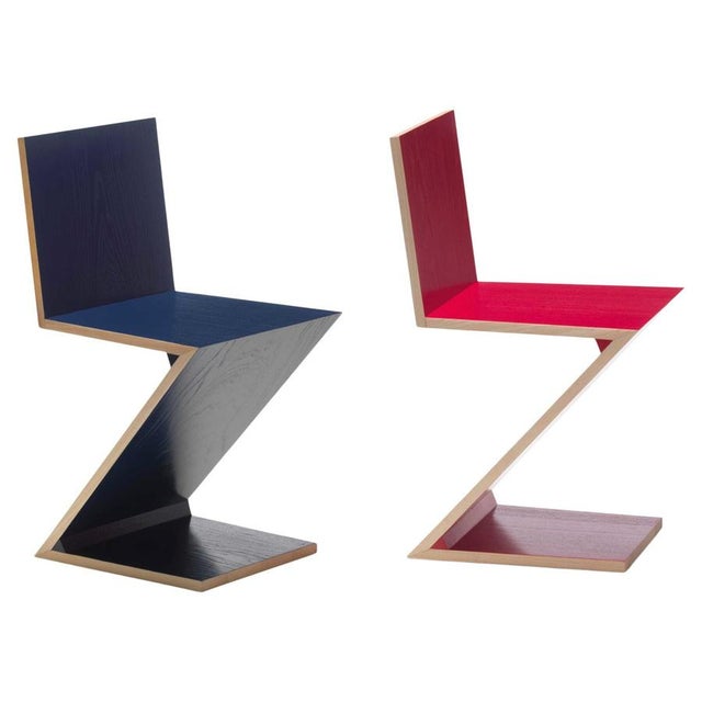 Zig Zag Chair by Gerrit Thomas Rietveld for Cassina, Set of 2 For Sale - Image 13 of 13