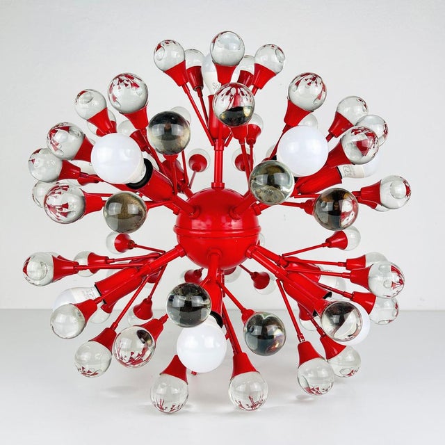 Mid-Century Sputnik Murano Glass Ball Table or Pendant Lamp, Italy, 1970s For Sale - Image 4 of 14