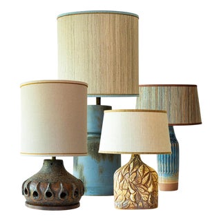 Blue and Brown Ceramic Table Lamps attributed to R. Houben, 1970 For Sale