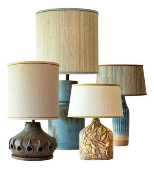 Blue and Brown Ceramic Table Lamps attributed to R. Houben, 1970