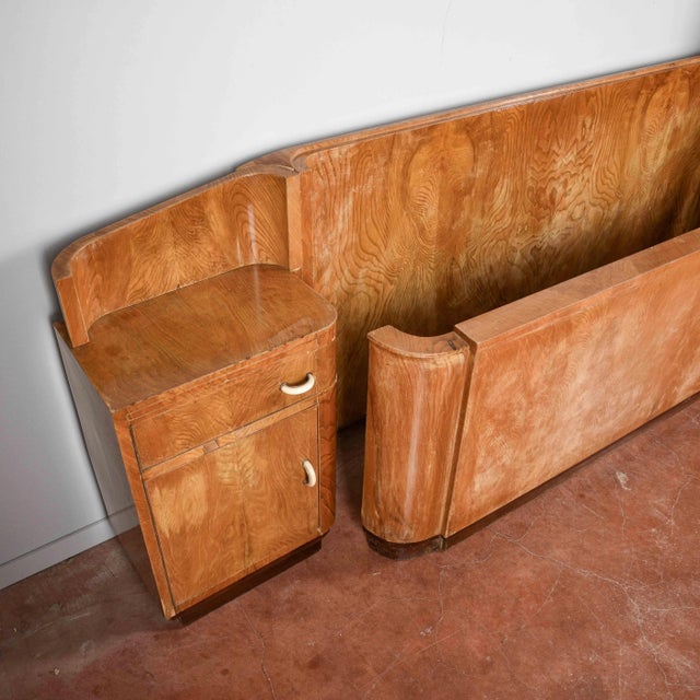 Wood Art Deco Headboard and Bedside Tables, Set of 2 For Sale - Image 7 of 18