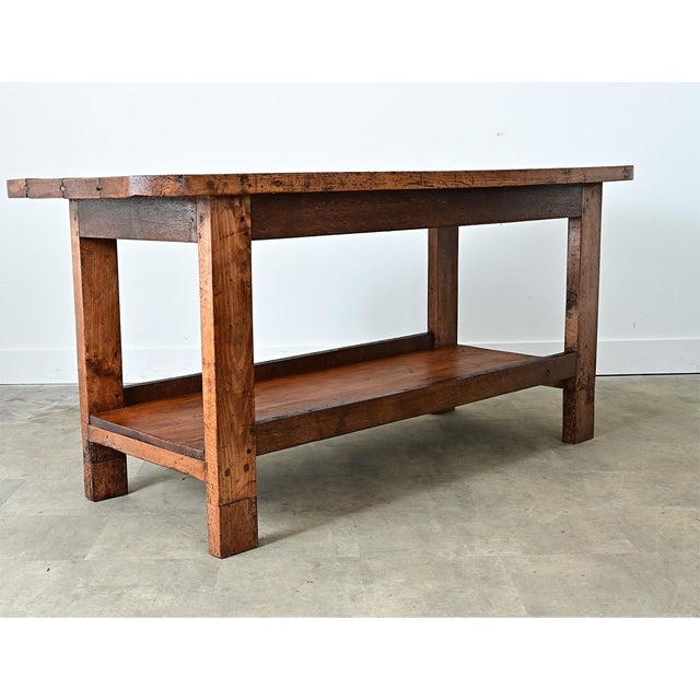 Wood French 19th Century Solid Oak Workbench For Sale - Image 7 of 12