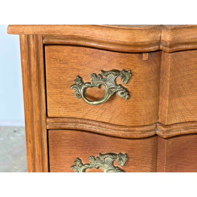 Rococo Danish Rococo Oak Serpentine Chest of Drawers, 1940s For Sale - Image 3 of 13