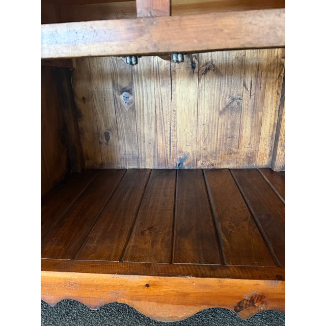 Late 20th Century Mexican Rustic Pine Armoire / Hacienda Cabinet — Hecho en Mexico For Sale - Image 9 of 10