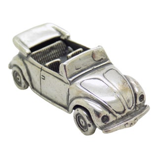 Vintage Italian Handmade Genuine Silver Cabrio Car Convertible Figurine Miniature, Made in Tuscany (Arezzo, Ar, Italy) For Sale