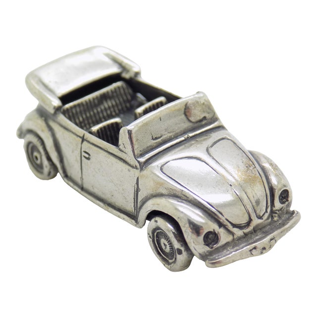 Vintage Italian Handmade Genuine Silver Cabrio Car Convertible Figurine Miniature, Made in Tuscany (Arezzo, Ar, Italy) For Sale