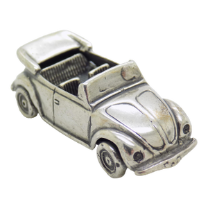 Vintage Italian Handmade Genuine Silver Cabrio Car Convertible Figurine Miniature, Made in Tuscany (Arezzo, Ar, Italy)