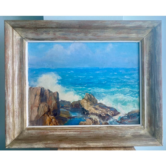 Fred Pye Well-Listed Artist Original Early Seascape Painting Bald Head For Sale - Image 15 of 15